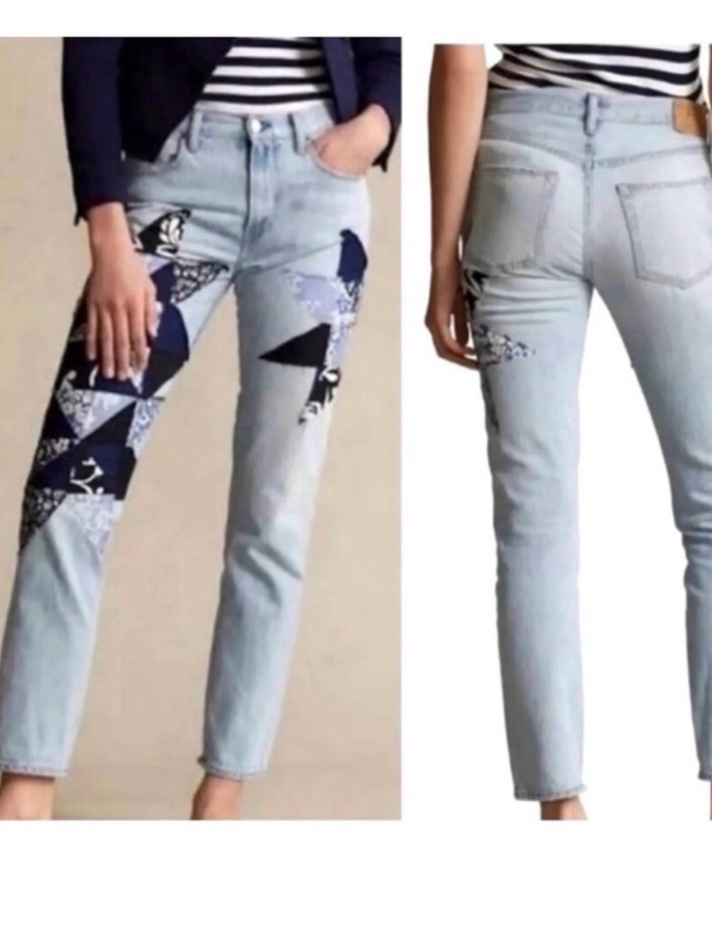 NWT POLO RALPH LAUREN LTD ED Avery Boho Patchwork Boyfriend Jeans 27